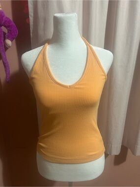 Old Navy Ribbed Halter Tank Top - Peachy Orange